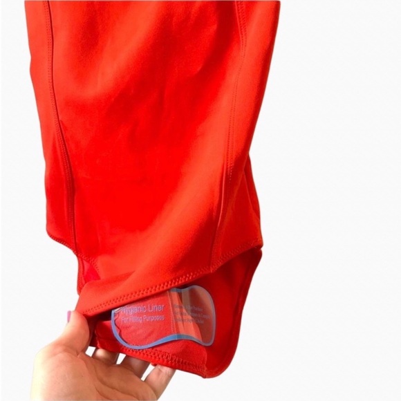 Good American Corset Tie Back One Piece Bathing Suit Swimsuit Red Small 4 - Picture 2 of 6